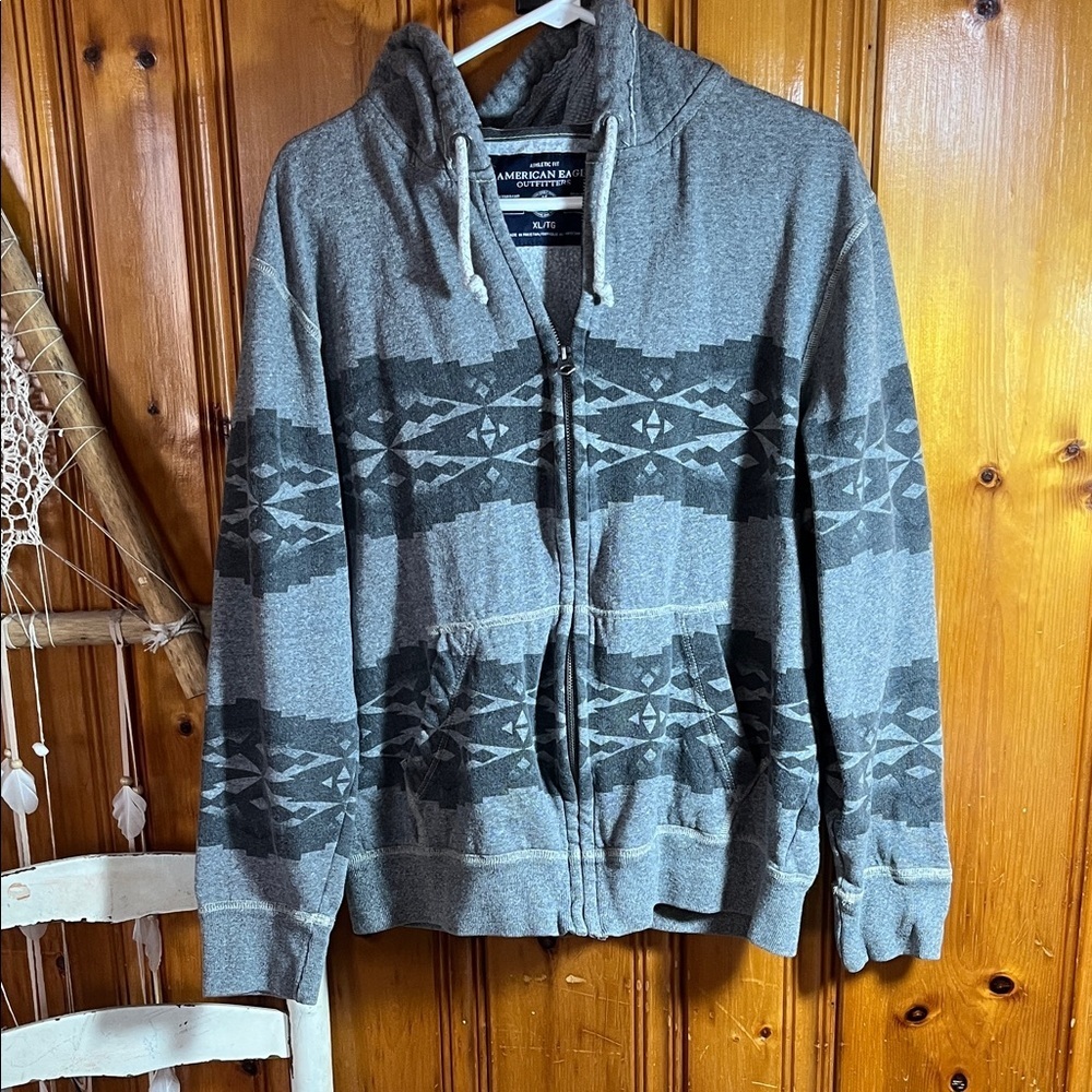 American Eagle Outfitters Gray Zip-Up Sweater